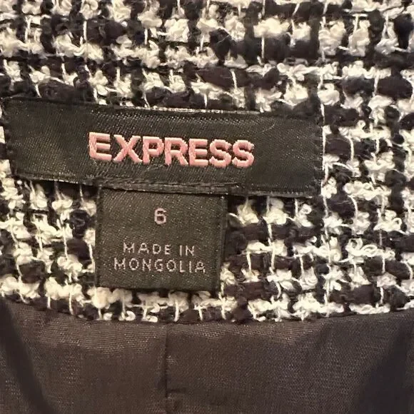 Express Monochrome Tweed Blazer - Picture 2 of 4